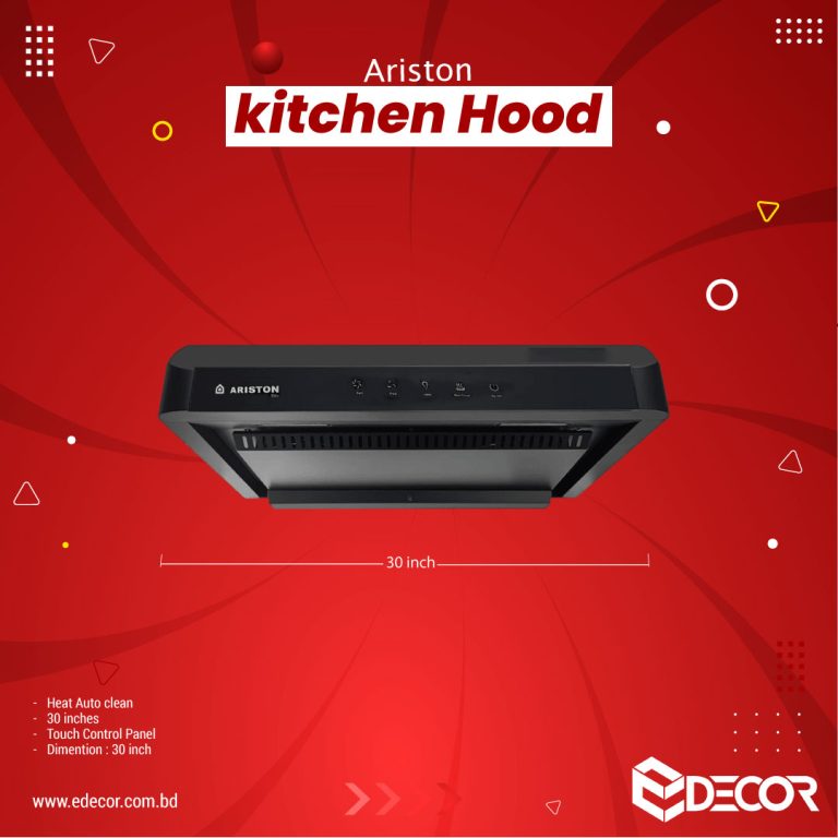 KITCHEN HOOD, installed above a stove or cooktop in a kitchen,Black